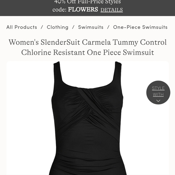 Lands' End One Piece Swimsuit Black Size 12DDD - Picture 3 of 10